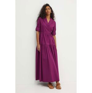 Bavlnené šaty MAX&Co. fialová farba, maxi, áčkový strih, 2416221074200