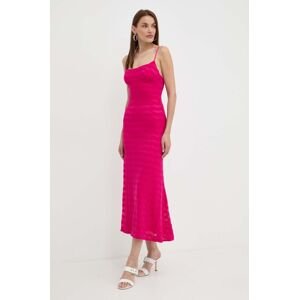 Šaty Bardot ADONI ružová farba, maxi, áčkový strih, 57998DB3