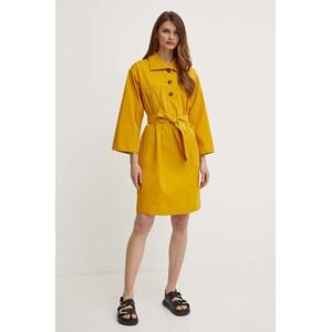 Bavlnené šaty Weekend Max Mara žltá farba, mini, oversize, 2415221023600