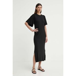 Šaty Bruuns Bazaar LuteaBBNathalena dress čierna farba, maxi, rovný strih, BBW4019