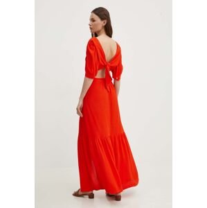 Šaty La Petite Française RETARD červená farba, maxi, áčkový strih