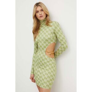 Šaty Elisabetta Franchi zelená farba, mini, priliehavá, AB56041E2 NORBLIN