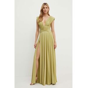 Šaty Elisabetta Franchi zelená farba, maxi, áčkový strih, AB56341E2 NORBLIN
