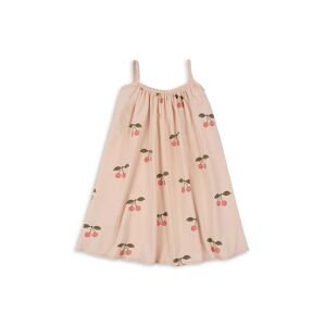 Dievčenské bavlnené šaty Konges Sløjd ružová farba, mini, áčkový strih