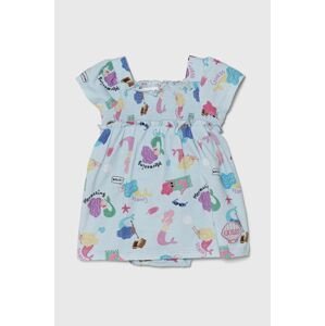 Šaty pre bábätká Guess tyrkysová farba, mini, áčkový strih