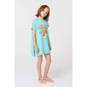 Dievčenské bavlnené šaty Kenzo Kids mini, rovný strih