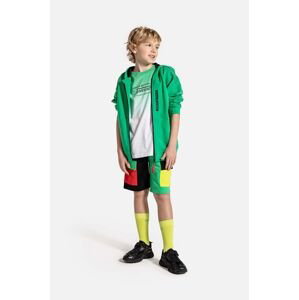 Detské bavlnené šortky Coccodrillo zelená farba, nastaviteľný pás