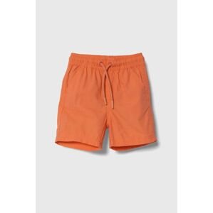 Detské bavlnené šortky zippy oranžová farba, nastaviteľný pás