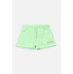 Detské krátke nohavice Coccodrillo zelená farba, jednofarebné
