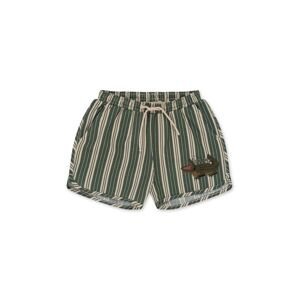 Detské krátke nohavice Konges Sløjd zelená farba, vzorované