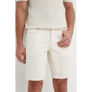 Rifľové krátke nohavice Calvin Klein pánske, béžová farba, K10K112942