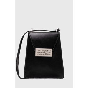 Kožená kabelka MM6 Maison Margiela Numbers Vertical Mini Bag čierna farba, SB5WG0018