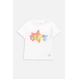 Tričko pre bábätko Coccodrillo biela farba, s potlačou