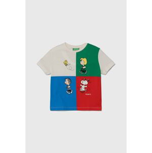 Detské bavlnené tričko United Colors of Benetton X Peanuts s potlačou