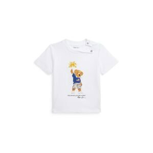 Detské bavlnené tričko Polo Ralph Lauren biela farba, s potlačou, 320853828034