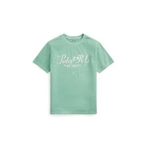 Detské bavlnené tričko Polo Ralph Lauren zelená farba, s potlačou, 323941991001