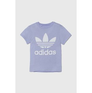 Detské bavlnené tričko adidas Originals fialová farba