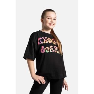 Detské bavlnené tričko Coccodrillo čierna farba