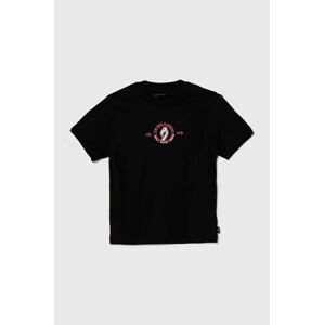 Detské bavlnené tričko Vans FLAMINGO SKELETON BFF čierna farba