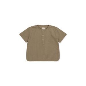 Detské bavlnené tričko Konges Sløjd hnedá farba, vzorovaný