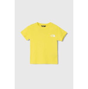 Detské tričko The North Face SIMPLE DOME TEE žltá farba, s potlačou