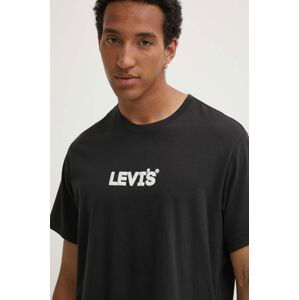 Bavlnené tričko Levi's pánsky, šedá farba, s potlačou