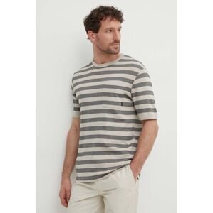 Tričko Sisley pánsky, béžová farba, vzorovaný