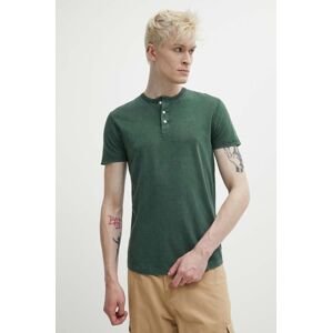 Bavlnené tričko Superdry pánsky, zelená farba, jednofarebný