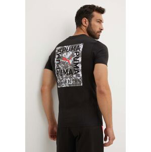 Tréningové tričko Puma čierna farba,s potlačou,525104