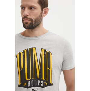 Tričko Puma pánske, šedá farba, s potlačou, 624819