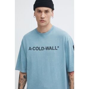 Bavlnené tričko A-COLD-WALL* Overdye Logo T-Shirt pánske, s potlačou, ACWMTS186