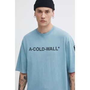 Bavlnené tričko A-COLD-WALL* Overdye Logo T-Shirt pánske, s potlačou, ACWMTS186