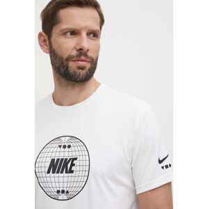 Tréningové tričko Nike Lead Line biela farba, s potlačou
