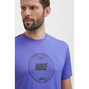 Tréningové tričko Nike Lead Line fialová farba, s potlačou