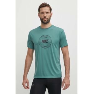 Tréningové tričko Nike Lead Line zelená farba, s potlačou