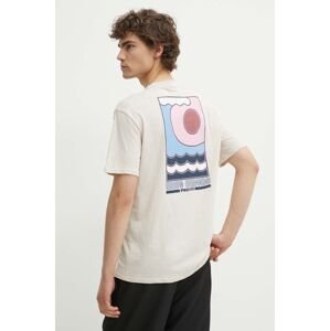 Bavlnené tričko Protest Prtrudge pánske, béžová farba, s potlačou, 1711743
