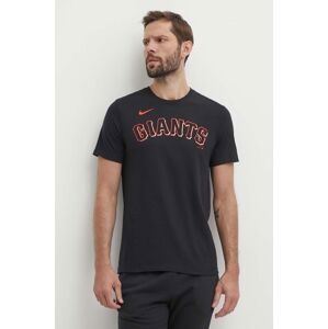 Bavlnené tričko Nike San Francisco Giants pánske, čierna farba, s potlačou