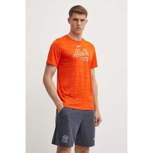 Tričko Nike New York Mets pánske, oranžová farba, s potlačou