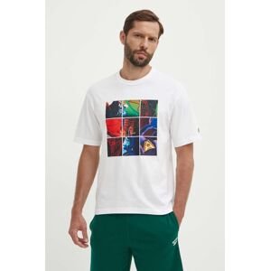 Bavlnené tričko Reebok Classic Basketball pánske, biela farba, s potlačou, 100075803
