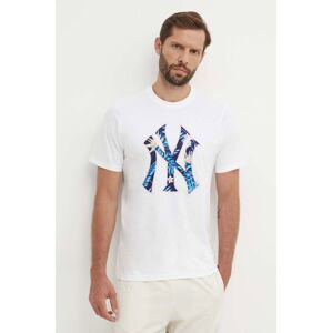 Bavlnené tričko 47 brand MLB New York Yankees pánske, biela farba, s potlačou, BB017TEMECH610503WW