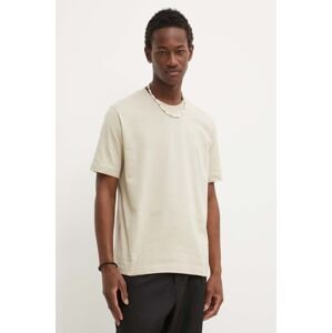 Bavlnené tričko Marc O'Polo pánske, béžová farba, jednofarebné, 424201251054