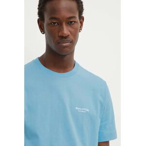 Bavlnené tričko Marc O'Polo pánske, tyrkysová farba, s potlačou, 424201251546