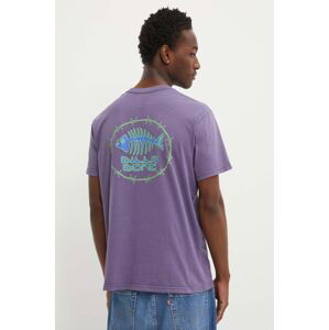 Bavlnené tričko Billabong BONEZ pánske, fialová farba, s potlačou, ABYZT02405