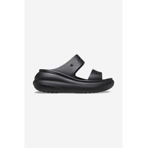 Šľapky Crocs Classic Crush 207670.BLACK-BLACK, dámske, čierna farba, na kline