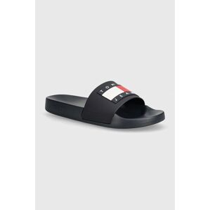 Šľapky Tommy Jeans POOL SLIDE ESS pánske, tmavomodrá farba, EM0EM01191