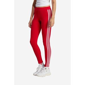 Legíny adidas Originals IB7382-red, dámske, červená farba, s nášivkou