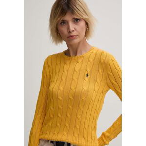 Bavlnený sveter Polo Ralph Lauren žltá farba