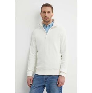 Bavlnený sveter Gant béžová farba, tenký, s polorolákom