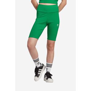 Šortky adidas Originals IL9620-green, dámske, zelená farba, jednofarebné, vysoký pás