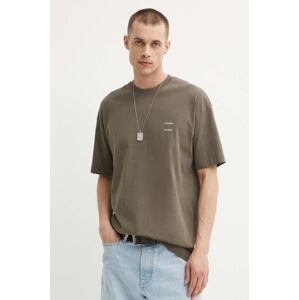 Bavlnené tričko Samsoe Samsoe JOEL pánske, béžová farba, jednofarebné, M22300126